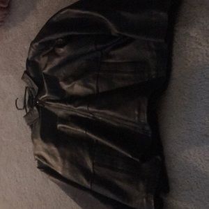 Men’s black leather jacket